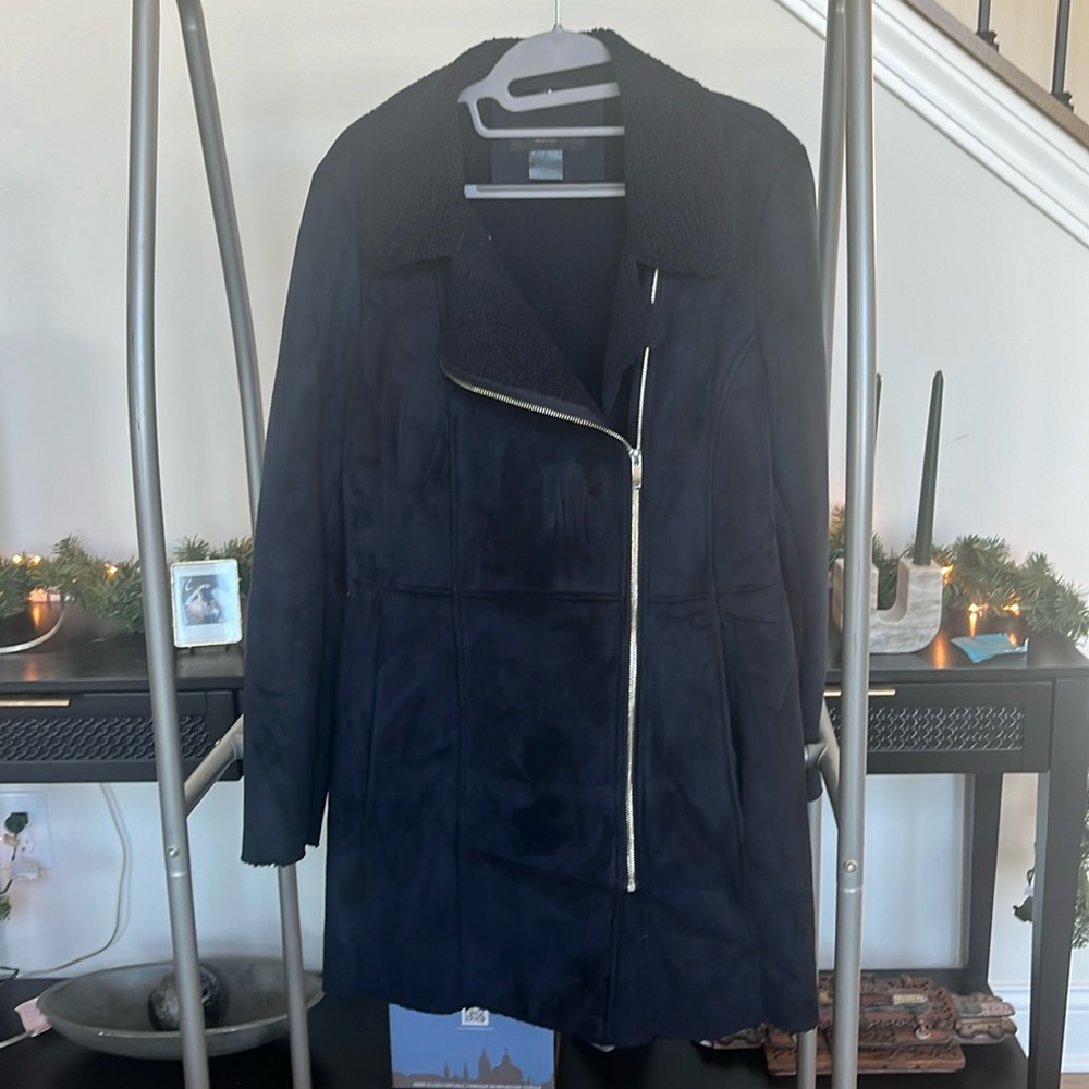 Donna Karan Navy Coat Medium